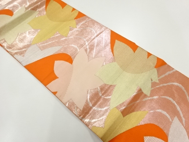 アンティーク　竜田川模様織出し袋帯（材料）